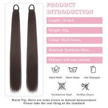 18 英寸万圣节日常马尾辫发圈和合成纤维假发马尾辫 - 适合日常佩戴 - 彩色 - 查看 3