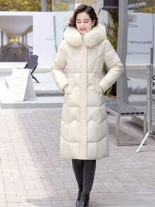 Women Winter Coats - White - View 1