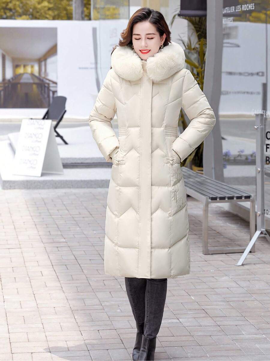 Women Winter Coats - White - View 1