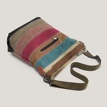 Sac à bandoulière pour femme, sac hobo en toile, sac à main, sac à bandoulière multicolore avec poignée - Multicolore - Voir 4