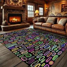 1pc Luxurious Patterned Plush Soft Creative Area Rug, Fashionable Carpet Suitable For Indoor/Outdoor, Machine Washable, Home Decor - Multicolor - View 2