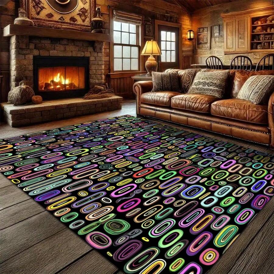 1pc Luxurious Patterned Plush Soft Creative Area Rug, Fashionable Carpet Suitable For Indoor/Outdoor, Machine Washable, Home Decor