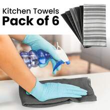 6-Pack Kitchen Towel Set (16"X26") – Lux Decor Collection 100% Cotton Soft & Absorbent Quick-Dry Dish Towels – Durable & Reusable For Everyday Kitchen Cleaning – Ideal For Home Decor, Back To School, Graduation Gifts, Winter Vibes, Christmas Decor, New Year Vibes