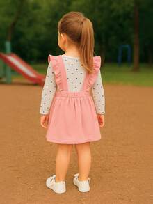 CASUAL POLKA DRESS SET - Baby Pink - View 2