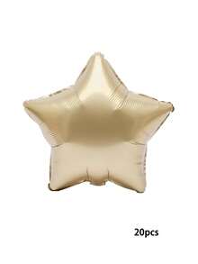 5/10个香槟金星形气球，浅金色和银色星形铝箔气球，18英寸大号金色氦气球，适合生日、周年纪念、婚礼派对装饰