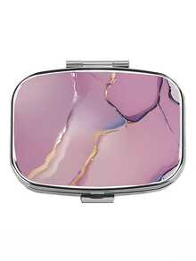 1 hộp đựng thuốc bằng kim loại họa tiết đá cẩm thạch có 2 ngăn - Hộp đựng thuốc thời trang, di động khi đi du lịch và sử dụng hàng ngày - Quà tặng lý tưởng cho phụ nữ, nam giới hoặc sự sáng tạo độc đáo, hộp đựng thuốc - Hộp đựng thuốc vuông - Xem 22