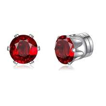 1 par de pendientes magnéticos con circonita cúbica de colores, pendientes de clip sin perforación, unisex