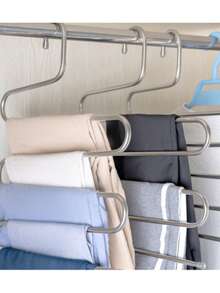 3 Móc treo quần áo hình chữ S bằng thép không gỉ - Chống trượt và tiết kiệm không gian, sắp xếp quần, quần jean và khăn quàng cổ, Giải pháp lưu trữ và sắp xếp tủ quần áo, Vật dụng lưu trữ không thể thiếu trong gia đình - Nhiều màu - Xem 10