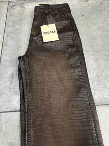 SQUALO Jeans con rayas para mujer, jeans desgastados de color azul