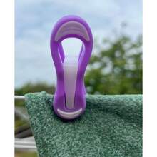 - 64 - Purple Clothes Pegs - No Metal Spring Design To Prevent Rusting, Soft Grip For A Secure Gentle Hold. Plastic Laundry Hangers - Default - View 6