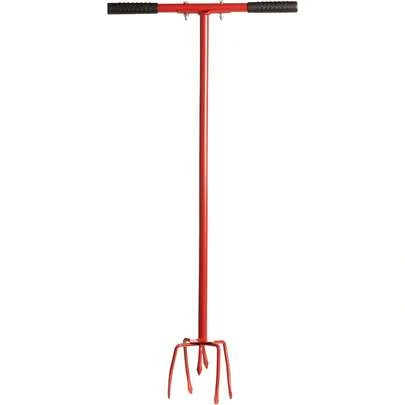 Carbon Steel Garden Hand Tiller & Cultivator Tool | Long Handled Weeding Tool, Compost Aerator & Cultivator | 32" Soil Hand Turner & Garden Tiller