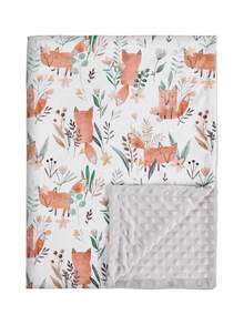 GLLQUEN BABY 柔软舒适的婴儿毯，新生儿超柔软绒毯，婴儿推车礼物 - 狐狸 - 查看 9