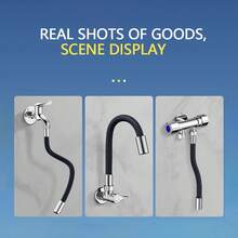 1 件旋转水龙头延长软管，通用浴室厨房水槽喷头水龙头延长器柔性管 - 黑色 - 查看 6