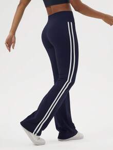 Sodalemon Women's Street Style Patchwork Cargo Yoga Flare Pants - Navy Blue - View 8