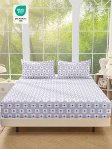 1 Sábana ajustable, Ropa de cama, Sábana ajustable, Protector de colchón, Protector de colchón suave y cómodo para la piel, Sábana ajustable para el Día de San Valentín, Sábana plana con estampado de flores de dibujos animados, Juego de ropa de cama con estampado de flores azules, Decoración del hogar, Sábana ajustable para cama individual, doble, king, queen, Regalos de ropa de cama, Lavable a máquina, Sofá