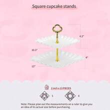 Pack Of 10 Cake Stand Set With 3 X TwoTier And 3 X ThreeTier Cupcake Stands 4 X Appetizer Trays For Birthday Baby Bridal Shower Party Gold - 金色 - 查看 5