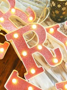 1 个 16 厘米/6.3 英寸粉色发光字母点亮您的房间，电池供电的 LED 字母灯，数字灯标志，适用于儿童房装饰、婚礼、生日派对装饰灯、家居和房间装饰字母灯、字母照明夜灯、圣诞装饰字母灯 - 深粉紅色 - 查看 7