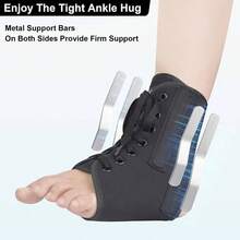 Lace Up Ankle Brace With Metal Side Stabilizers, Adjustable Lace - Up Ankle Braces Men And Women Sprained Foot Support Brace Posterior Tibial Tendonitis Achilles Tendon Injury L