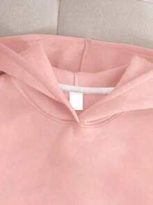 1pc Y2K Sweet Style Heart Print Teen Girl Sweatshirt, Soft And Comfortable, Casual Daily Wear - Pink - View 5