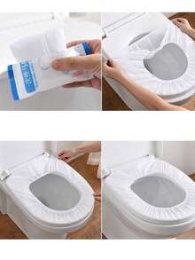 50pcs Disposable Non-Woven Toilet Seat Covers, Portable Travel Toilet Mat, Waterproof Toilet Paper Pad, Essential For Travel & Business, Bathroom Decor, Summer