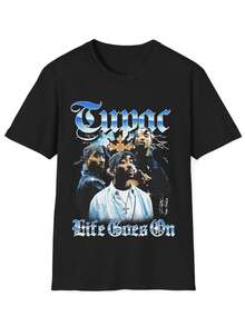 T-Shirt For Music Lovers _ Rap _ Life Goes On Graphic Tee, Hip Hop Apparel, Unisex Fashion, Gift For - màu đen - Xem 1