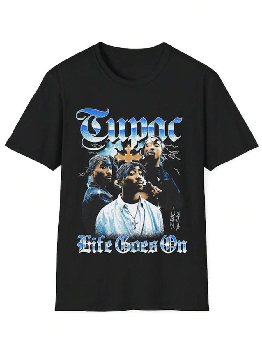 T-Shirt For Music Lovers _ Rap _ Life Goes On Graphic Tee, Hip Hop Apparel, Unisex Fashion, Gift For - màu đen - Xem 1