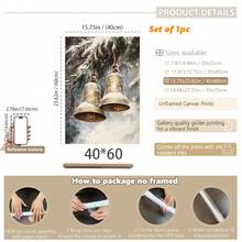 1 szt., płótno ścienne, dekoracje świąteczne, oprawione ozdoby świąteczne, śnieżny zimowy krajobraz, Święty Mikołaj, wystrój świąteczny w stylu rustykalnym, wystrój bożonarodzeniowy w stylu vintage, bałwan, choinka, pociąg świąteczny, dekoracja pokoju bożonarodzeniowego, wystrój salonu