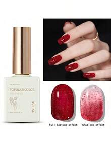 1pc Red Gel Nail Polish 15ML Soak Off Glitter Gel Polish For All Seasons - Home Salon Nail Art DIY - 紅色 - 查看 6
