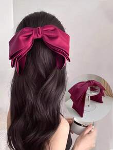 1个磁性编织丝带蝴蝶结发夹 - 彩色 - 查看 5