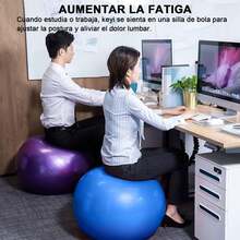 Wodoso Pelota de Pilates, Pelota de Yoga, Pelota para Ejercicio, 65cm, Silla de Pelota de Estabilidad Antiexplosión Resistente, para Embarazo, Fitness y Terapia Fisica, con Bomba de Aire (Morado) - 1 - Ver 8