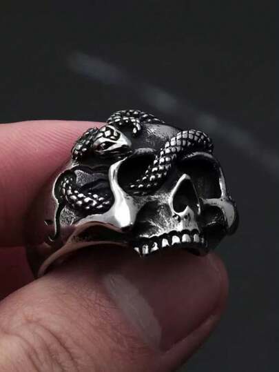 1pc Fashionable Minimalist Snake Wrap Ring, Versatile Accessory Suitable For Men's Daily Wear