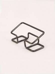 Hollow Business Card Holder Creative Product Storage Box, Office Display, Ideal Gift, Multiple Colors Available, Essential For Business Office, High-End Line Design Business Card Display Stand, 3 Fashionable Colors To Choose From, Simple Desktop Standing Business Card Stand, Card Display Base, Photo Photo Card Display Stand