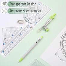 Mr Pen- Geometry Set, 7 Pcs, Compass For Geometry Compass Math, Geometry Kit With Storage Box, Math Compass, Geometry Set For School, Protractor And Compass Set, Drawing Tools, Ruler Set - White - View 4