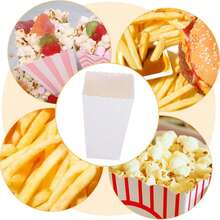 100/50/40/30/25/20/10/5pcs Brown Kraft Paper Popcorn Box, Fries Box, Candy Box, Suitable For Movie Theater, Mall, Party, Christmas - Nhiều màu - Xem 4