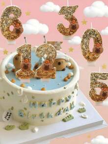 1pc Capybara Digital Cartoon Candle For Birthday Cake Decoration, Party Dessert Table Ornament, Scene Setup Supply, The Best Birthday Gift, Gift For Boys And Girls, Celebration, Anniversary, Or Date Cake Decoration, Christmas Cake Decoration, Decoration Prop For Various Holiday Parties, Also The Best Choice For Gifting And Photo Props