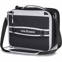 INSMEER Bolsa de Almuerzo Plegable Grande - 32 Latas/16L, Lonchera Termica para Impermeable y A Prueba de Fugas, Bolsas Termicas Reutilizable para Trabajo, Oficina, Viajes, Unisexo - Gris - Ver 8