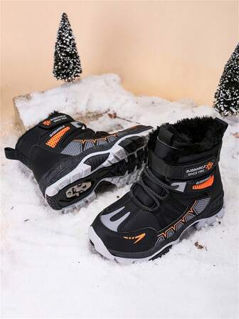 1 Pair Teens' Snow Boots, Anti-Slip Outdoor Warm Boots
