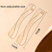 1 par de cordones elásticos transparentes para mujer, con diseño antideslizante y longitud ajustable, que evitan eficazmente que los zapatos se deslicen debido a un ajuste excesivo. Adecuado para tacones altos, zapatos de cuero y sandalias. - Transparente - no ajustable - Ver 6