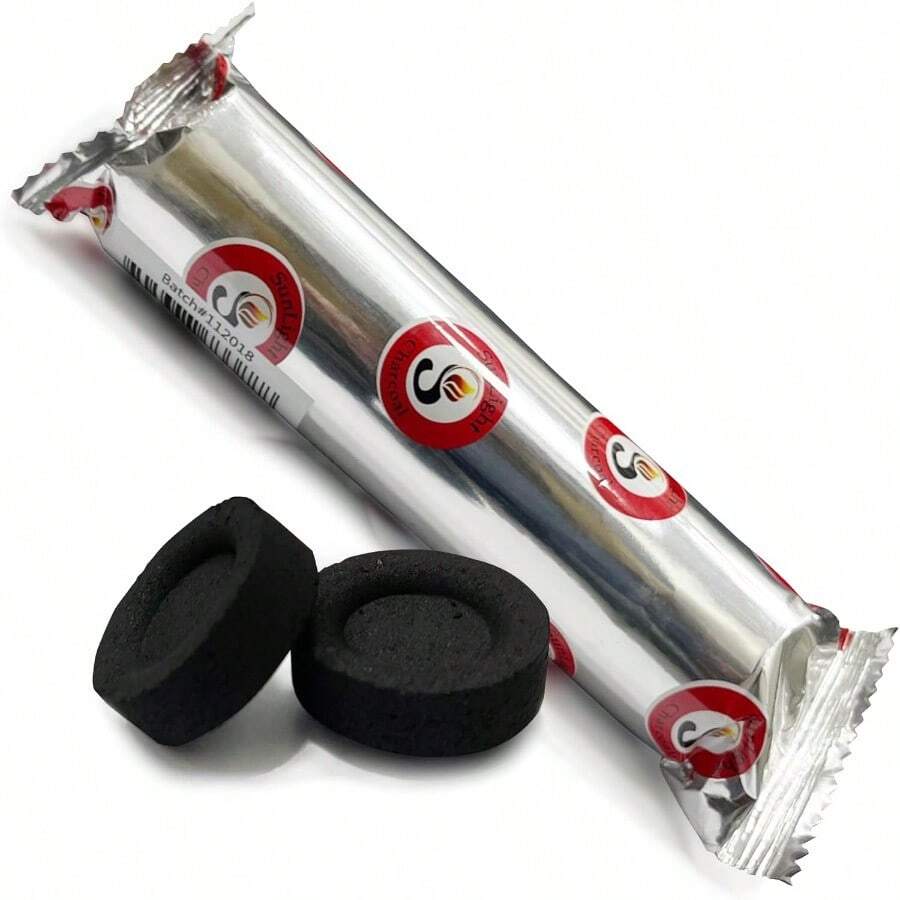 Sunlight® Charcoal Tablets For Incense Quick Light Charcoal Tablets Charcoal Disk Lights 33 Mm Resin Burner Rolls Charcoal Burner Instant Fire Coal Tablet 100 Count (Pack Of 1 )