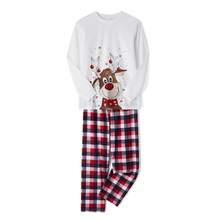 Family Christmas Pajamas Matching Sets For Kids Men Women Christmas Pajamas Cute Reindeer Tees Tops Plaid Pants Xmas Holiday Pajamas Sleeper Loungewear Matching Christmas Pajamas For Family - Đỏ và trắng - Xem 10