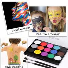 15 Colors Water-Soluble Face Painting Makeup, Vibrant, Highly Saturated, Includes Fluorescent & Matte Finishes, Suitable For Christmas, Carnival, Halloween, Sports Events, Cosplay - Multicolor - View 6