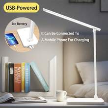 LED Schreibtischlampe mit Nachtbeleuchtung, wiederaufladbare Tischlampe, USB-Ladeanschluss, 3 einstellbare Helligkeits-Schreibtischlampen für Zuhause und Büro, Touchsteuerung, 1200Lux super hell