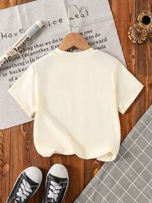 Camiseta de manga corta casual de verano con estampado de araña para niño pequeño - Albaricoque - Ver 2