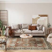 Dripex Machine Washable Rug - Green Boho Living Room & Bedroom Soft Short Pile Dining Room & Traditional Kitchen Non Slip 80x150cm - Ruby Red/Brown - View 6