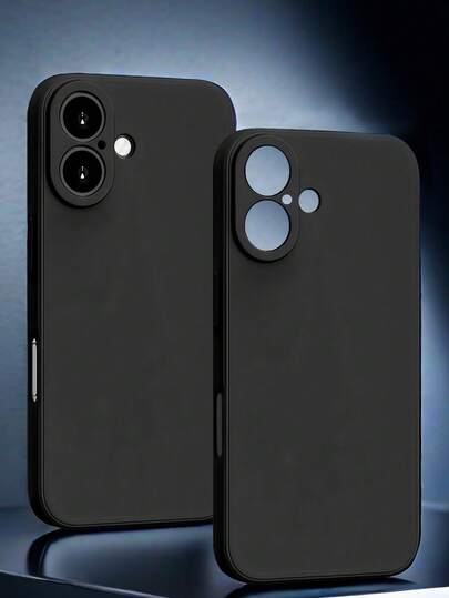 1pc Black Shockproof Case, Compatible With Apple Series, Black Shockproof Case Compatible With Apple Phones. Phone Case, Phone Protective Cover, Phone Shell, Phone Sleeve, Shockproof Phone Case, Black Phone Case, Minimalist Phone Case, Solid Color Phone Case, Black Phone Case, TPU Shockproof Phone Case (Military-Grade Shockproof)