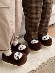 Women's Cute Sloth Design Indoor Slippers, Warm Thick Sole Non-Slip House Slippers For Winter - Chocolate Brown - View 4