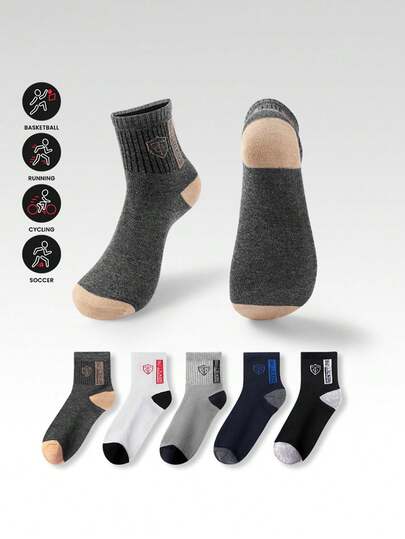 5 paia/set di calzini casual stile coreano casuale, design minimalista alla moda, adatti per primavera, autunno e inverno