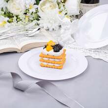 50/25/12 piezas Platos blancos de postre, platos de ensalada, platos de fruta, bandejas, platos, placas de circuito, fuentes de servir, platos de aperitivos de alta calidad, fáciles de limpiar y reutilizables, adecuados para contener fruta, ensalada, postres, aperitivos, excelentes para comidas diarias, barras de ensalada, fiestas de cumpleaños, banquetes, bodas, graduaciones, cenas de Navidad, versátiles para múltiples ocasiones