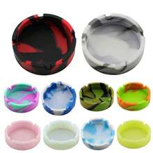 1 Stück Silikon Aschenbecher, hochwertige Tarnmuster Design Leuchtet im Dunkeln Raucher Zubehör, rutschfest