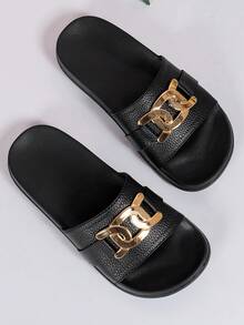 Teenagers' Summer EVA Slippers, Non-Slip Bathroom Minimalist Comfortable Soft Bottom Quiet Beach Open Toe Sandals - Black - View 2